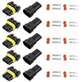 XENON HID 9006 9005 HB4 HB3 9055 Sealed Male & Female Adapter Connector 5 set kit HID LED