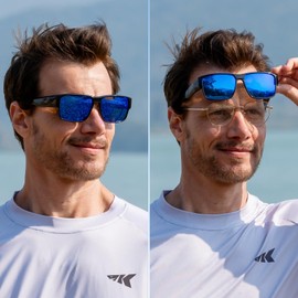 KastKing Molino Fit-Over Polarized Sunglasses,UV400 Protection Ultralight Wraparound Fishing Sports Sunglasses, TAC Lenses