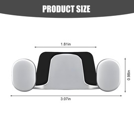 Norkmdi Car Mini Hook, Multifunctional Vehicle Backseat Storage Hanging Double Hook, Self-Adhesive Auto Dashboard Organizer for Earphones Charging Cable, Universal for SUV RV Truck (Silver)