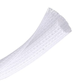 CrocSee CrocSee 10ft - 1/2 inch Braided Cable Management Sleeve Cord Protector - Self-Wrapping Split Wire Loom for TV/Computer/Home Theater/Engine Bay - White