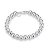 925 Sterling Silver Round Beads Bracelet, 8mm