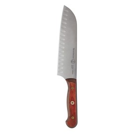 Messermeister Custom 7” Kullens Santoku Knife, Terra Red - X50 German Stainless Steel - Rust Resistant & Easy to Maintain - Made in Solingen, Germany