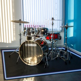 4 x 6 Ft Drum Rug, Colorful Drum Mat Non-Slip for Indoor Outdoor, Soundproof Drum Floor Mat for Electrical Drum, Drum Accessories Gift for Drummers and Kids (Blue)