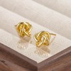 Chunky Gold Knot Earrings for Women Gold Geometric Drop Dangle