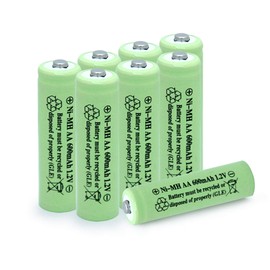 QBLPOWER AA Ni-MH 600mAh 1.2V Rechargable Solar Light Batteries for Outdoor Solar Lamps Garden Lights Remotes Mice(8Pcs)