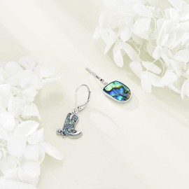 Cowgirl Boot Dangle Earrings S925 Sterling Silver Cowboy Hat Drop Earrings Western West Cowgirl Jewellery for Women Female