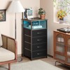 Fixwal Dressers for Bedroom Night Stand with Charging Station, Tall