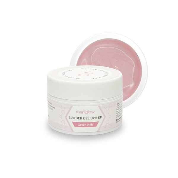 Maniglow Builder Gel for Gel Nails Glitter Pink - For
