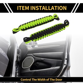 REPAIROCK Pack of 2 Door Hinge Swing for Jeep Wrangler TJ JK JKU JL JLU YJ for Gladiator JT 2/4 Door 87-21 Door Limiter Strap Door Check Strap Retractable Swing Limiter Nylon Black Deep Green