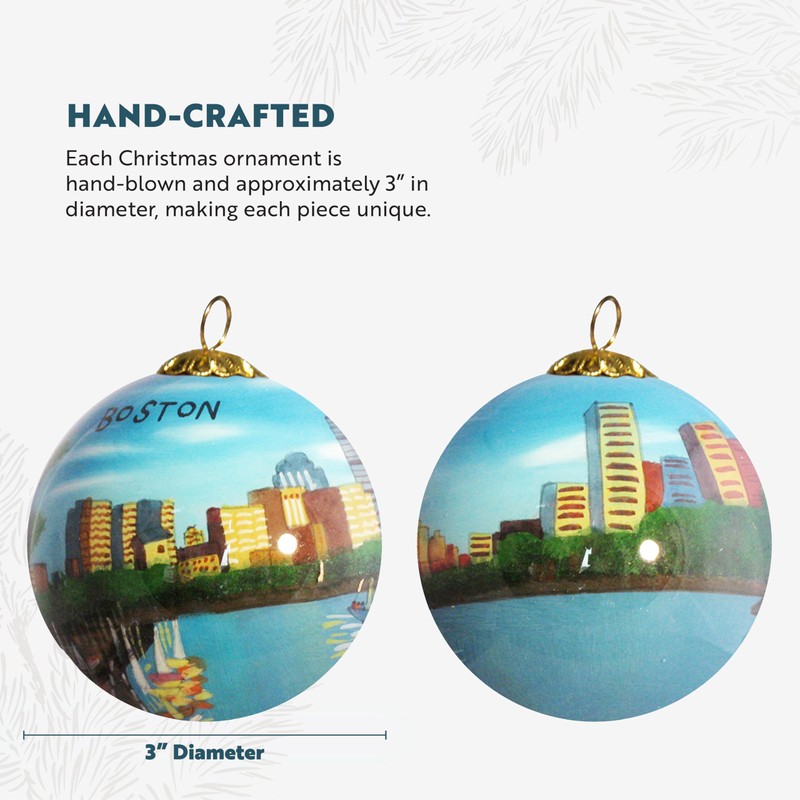 Art Studio Company - Hand Painted Christmas Ornament, Blown Glass,