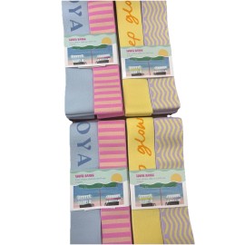 Design Group Bon Voyage 4 Pack Towel Bands, Towel Bands, 1.5 in. x 15.5 in. design Assorted