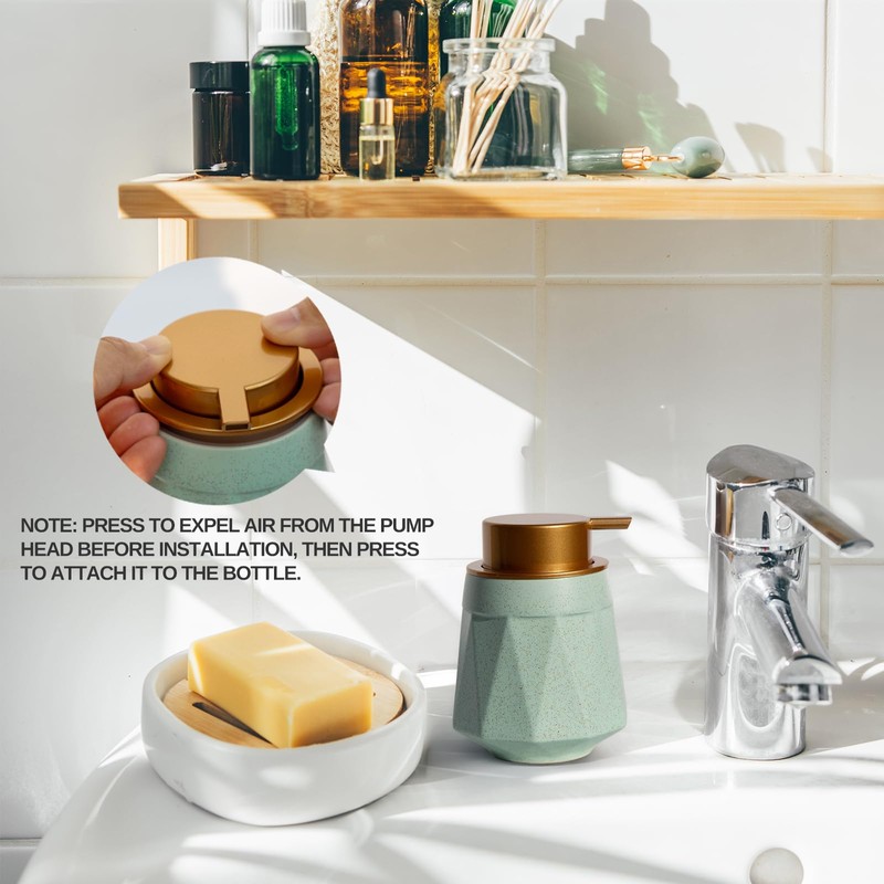 Luxflowing Ceramic Foaming Hand Soap Dispenser with Pump, Featuring Artistic