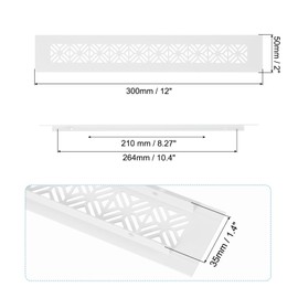 PATIKIL 12 x 2 Inch Door Air Vent Cover, Heavy Duty Aluminum Grille Ventilation Cover Louvered with Mounting Screws for Cabinet Wardrobe Door, White