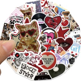 50Pcs Aesthetic Downtown Stickers Pack Cool Trendy Y2K Stickers for Water Bottle Funny Waterproof Sticker for Teens Adults Decals for Laptop Skateboard Party Supplies