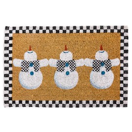 MACKENZIE-CHILDS Entrance Mat, Decorative Outdoor Coir Doormat, Front-Door Mat and Welcome Mat, Dancing Snowman