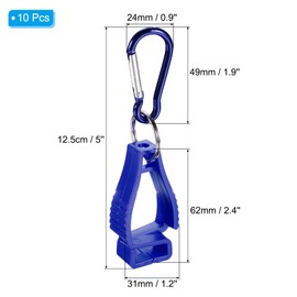 PATIKIL Glove Clips, Pack of 10 Glove Holder Clip Glove Belt Holder Work Gloves Gripper Helmet Holder for Construction Workers, Blue