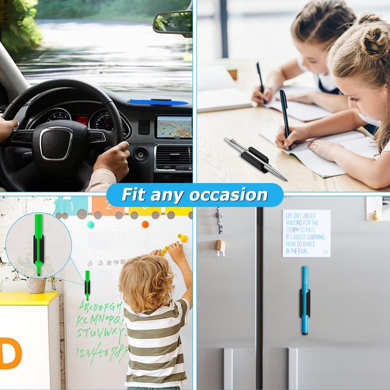 Viotim 10Pack Adhesive Pen Holder for Desk, Silicone Pen Holder