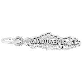 Rembrandt Sterling Silver Vancouver Island Map Charm by Rembrandt