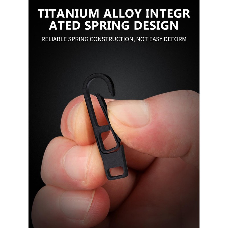 TIKIDESIGN Titanium Zip Zipper, Pack of 2 Zip Pendants, Removable