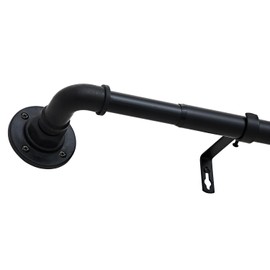 Industrial Curtain Rods for Windows 30 to 55 Inches,1 Inch Adjustable Curtain Rods,Heavy Duty Drapery Rods for Indoor and Outdoor