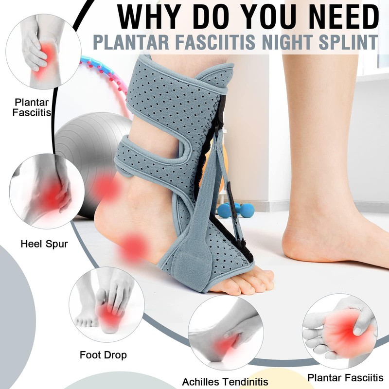 DERJLY Plantar Fasciitis Night Splint, Plantar Fasciitis Relief Brace with