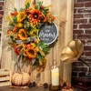 Fall Wreaths for Front Door 24 Inch Outside, Autumn Rustic