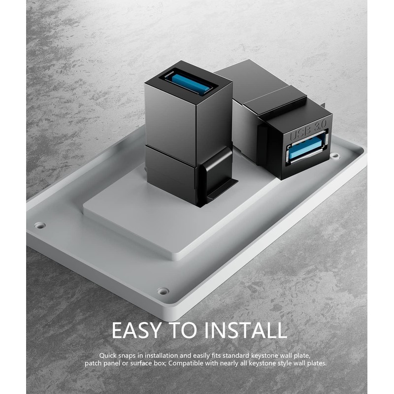 PANPEO USB 3.0 Keystone Jack Insert – Female to Female