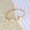 JJDreams Inlaid Shell Bangle Love Heart Open Bracelet Boho Open