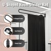jvsufuik U-Shape Room Divide with Metal Support Rod, 6.56ft,Black