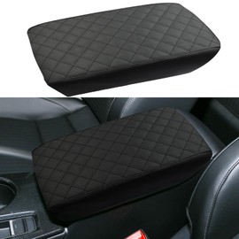 LOCOY Center Console Armrest Cover Fit for Honda Civic Accessories 2022 2023 2024 2025, 11th Gen Civic Arm Rest Box Protective Cover, Armrest Lid Cushion Pad, Middle Console Cover (Black Stitches)