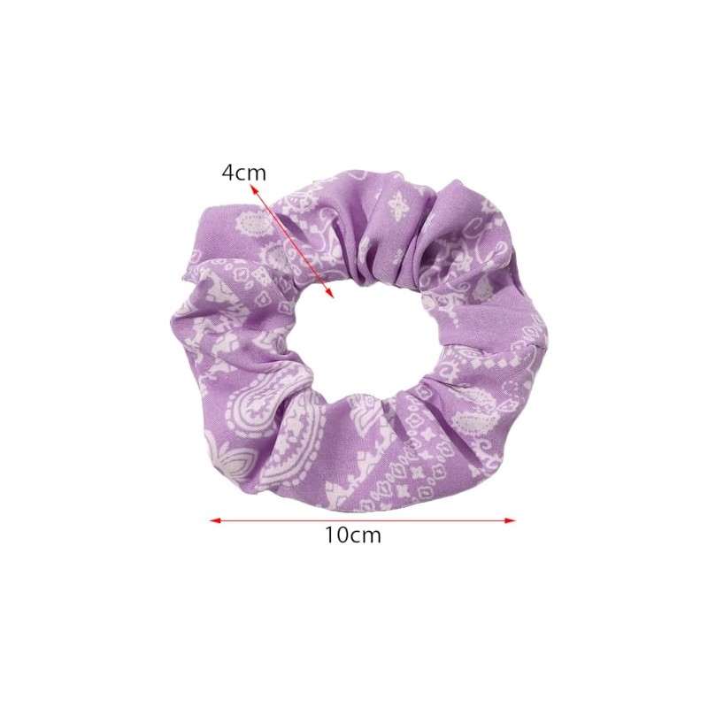 Scrunchie Lilac Paisley Scarf Hair Band Elastic Ponytail Tie Soft
