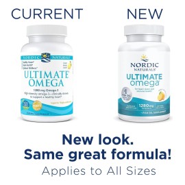 Nordic Naturals Suplemento Ultimate Omega, 1280 Mg de Omega, 120 cápsulas sabor limón