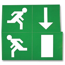 [ETERNA] EMERGENCY EXIT SIGN LEGEND PACK | GREEN, 220MM X 108MM, 4 PACK