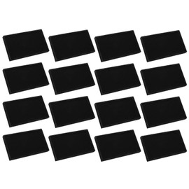 uxcell 16PCS Jewelry Organizer Tray Stackable, Wooden Jewelry Containers Velvet Drawer Organizer Inserts Holder for Earrings Necklaces Rings Bracelet (8.5" x 5.1" x 1" Black)