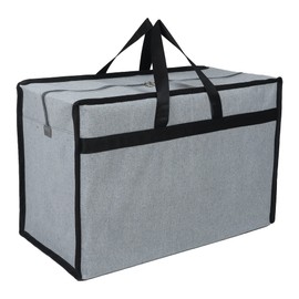 Double R Bags Jute Heavy Duty Extra Large Storage Bag, Moving Bag Tote, Blanket Clothes Organizer, Comforter, Bedroom closet, Room Essentials (Pack of 1, Grey Canvas)