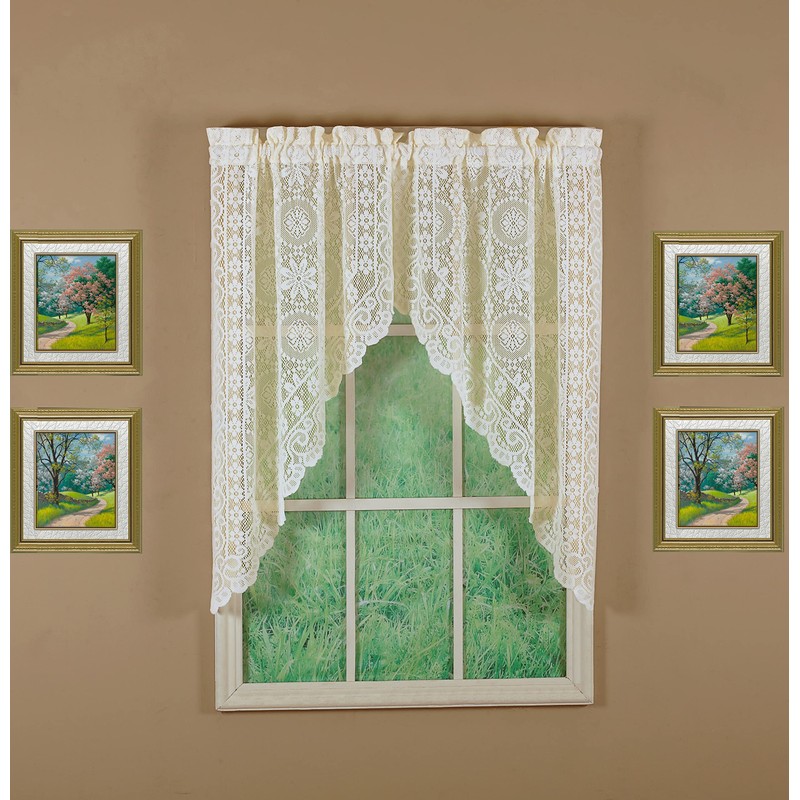Today's Curtain Hopewell Premium Lace Panel 63", Cream, 58W x