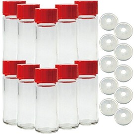 Spice Bottle, Spice-39 39.5ml -Set of 10 - (1 Hole, Red)