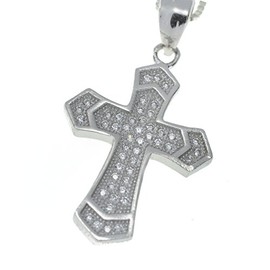 SpringNahal Silver Jesus Christian Prayer Cross Charm Pendant Necklace for Men Women