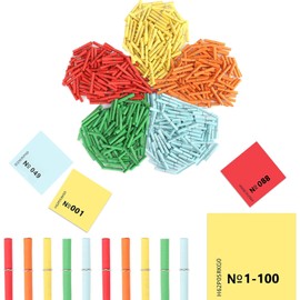 100 Piece Tombola Set Winning Tickets 1-100 Loose Hits Tombola Loose Rivets and Win Rollless Colourful Mixed Winless Numbered for Club Party and Leisure Annual Tombola