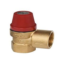 Caleffi Diaphragm Safety Valve 1/2 x 3/4 Inch Response Pressure 2.5 Bar Pressure Relief Valve Pressure Relief Valve Diaphragm Valve Red