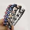 Flower Crystal Headbands for Women Non Slip, Wave Rhinestone Head