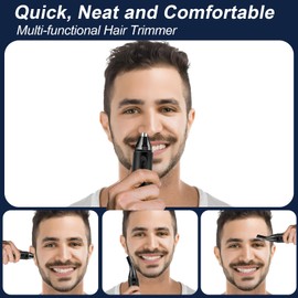 Nasenhaartrimmer, wiederaufladbar über USB, wasserdicht IPX7, zum Trimmen von Nasen-, Ohren- und Augenbrauenhaaren, für Männer und Frauen