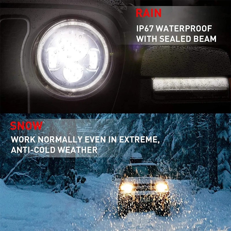 Unbranded Pair For Suzuki Samurai SJ410 DOT 7"inch LED Round