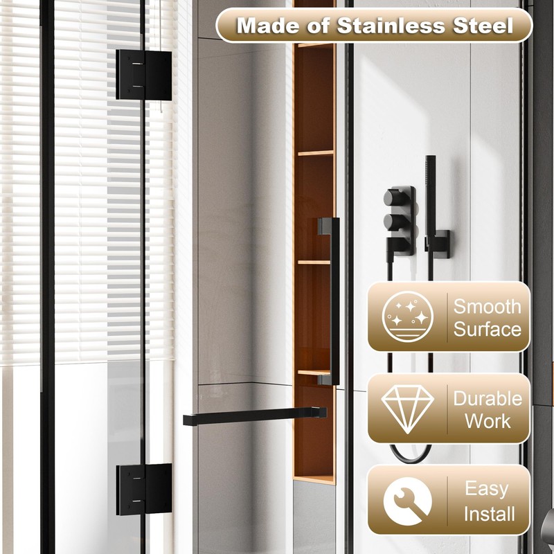 Alise Glass Shower Door Hinges, 180 Degree Shower Door Hinges