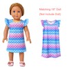 Blue Mermaid Nightgowns Matching Girls&Dolls Flutter Sleeve Pajamas Pjs,Size 10