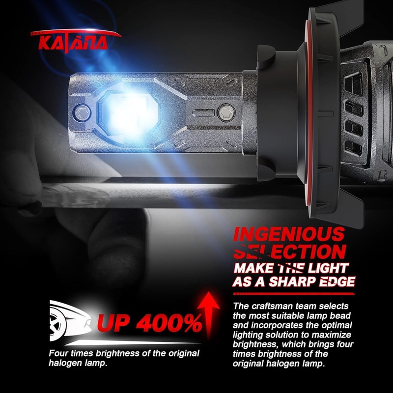 KATANA H13 Light Bulb. 9008 Bulb 400% Brightness Super Bright