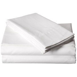 Tribeca Living Egyptian Cotton Sateen 800 Thread Count Hemstitched Deep Pocket Sheet Set, California King, White