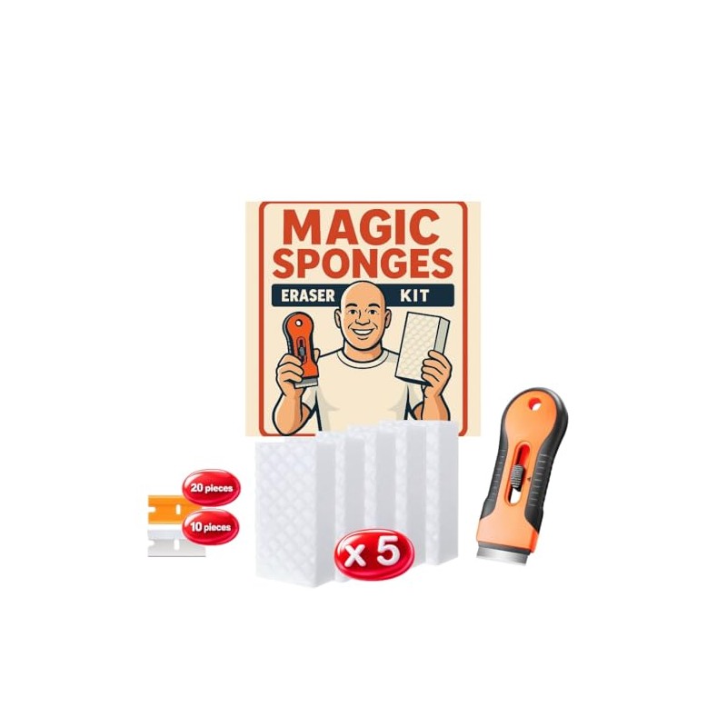 Magic Eraser Sponges Cleaning Kit, 5 Pack Sponge Foam Pads,