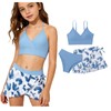 Bikini da bambina, bikini per adolescenti, 3 pezzi, con parte