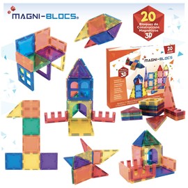 Magni Blocs Imanes Didácticos, Set de 20 Piezas, Bloques Magnéticos 3D, Figuras Geométricas Magnéticas Educativas para Niños, Rompecabezas Magnético en Tercera Dimensión